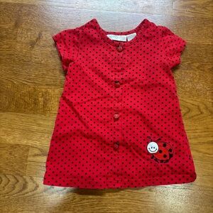 Y2K  spring red polkadot ladybug baby girl dress brand specialty baby sz 18 mnth